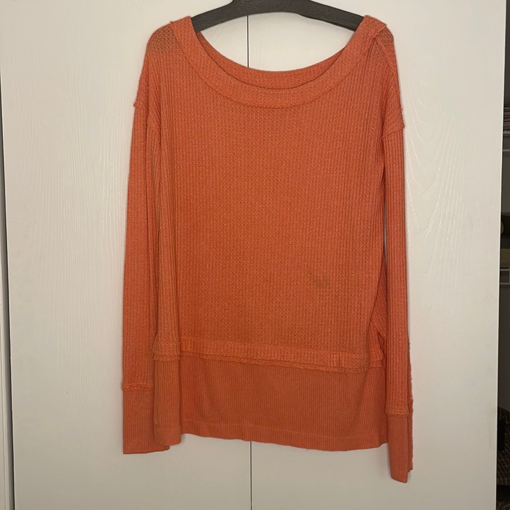 Free people waffle knit top. Never worn